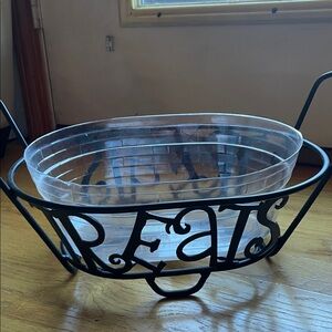 Black Metal 'Treats' Basket with Clear Insert